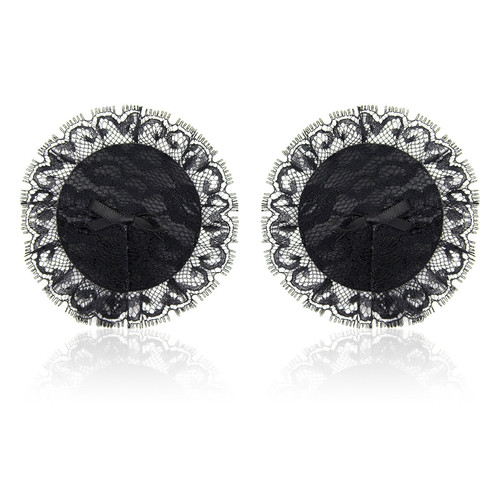 Manufacturer wholesale leather lace breast patch black PU breast patch Zhejiang sexy breast patch sexual health bow