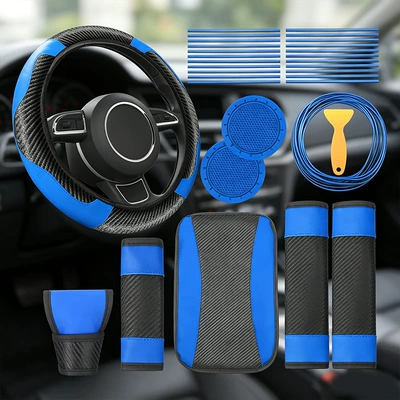 car interior accessories, Steering wheel cover - light-blue-one-size-fits-all
