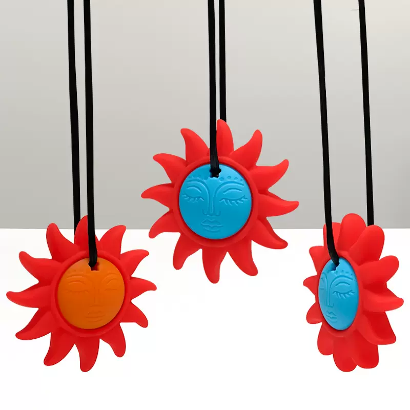 趣味太阳食品级婴儿硅胶牙胶宝宝安抚防吃手防掉磨牙棒咬胶玩具