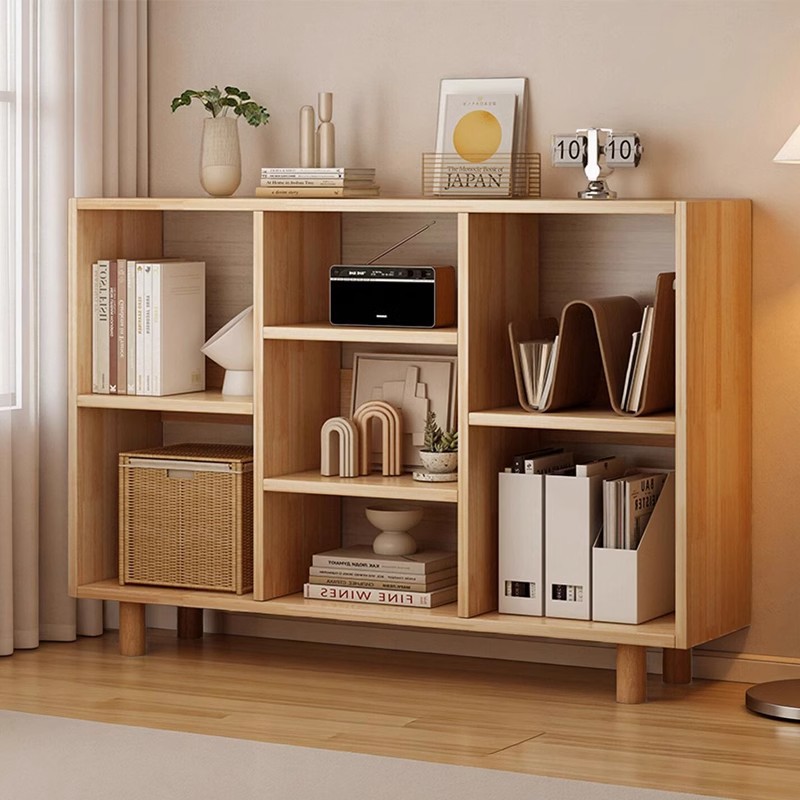 Estantes de madera sólida estantería de piso para niños gabinete bajo gabinete de cuadrillas japonesas unidad de almacenamiento contra la pared armario de almacenamiento gabinete