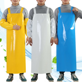 TPU shoulder strap apron waterproof and oil-proof thickened wear-resistant adult aquatic industry labor protection apron wholesale