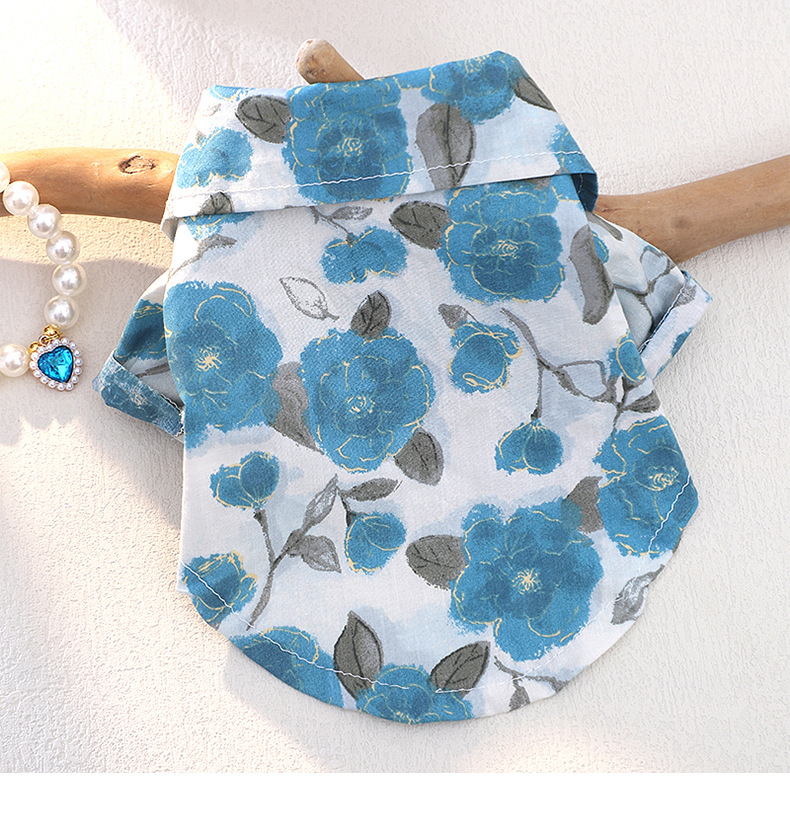 Chaleco para perro con rosas camisa ligera para perros pequeños_voghion.com