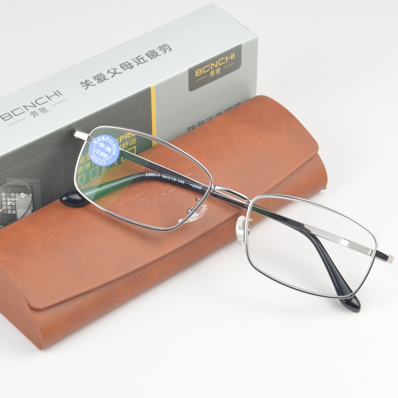 Mercedes-Benz reading glasses men's metal all-in-one beautiful thin anti-blue lens flower glasses simple and comfortable reading glasses wholesale Mercedes-Benz reading glasses men's metal all-in-one beautiful thin anti-blue lens flower glasses simple and comfortable reading glasses wholesale