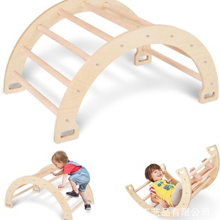 Amazon Wooden Kidsren's Climbing Frame Baby Sensory Training Solid Wood Equipment Kindergarten Indoor Climbing Frame