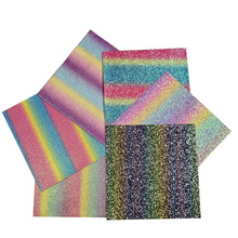 印花格利特pu革七彩彩虹细粉手袋箱包鞋材装饰革 闪光金葱PU革