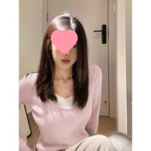 秋季韩系穿搭德绒假两件长袖T恤衫女感软糯小众修身打底上衣