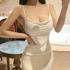 New Women's Dongdaemun Design in Korea, Stylish, Slimming, Sexy, Reveals Large Breasts, Backless Short-Sleeve Tank Top for Layering