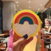 Children's silica gel rainbow shoulder bag, one-shoulder bag for princess, cartoon waterproof wallet, donut, bag strap, small bag