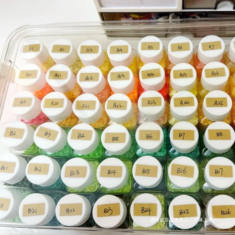 拼豆豆收纳盒透明亚克力首饰盒材料包分装收纳瓶拼豆工具收纳盒子|undefined