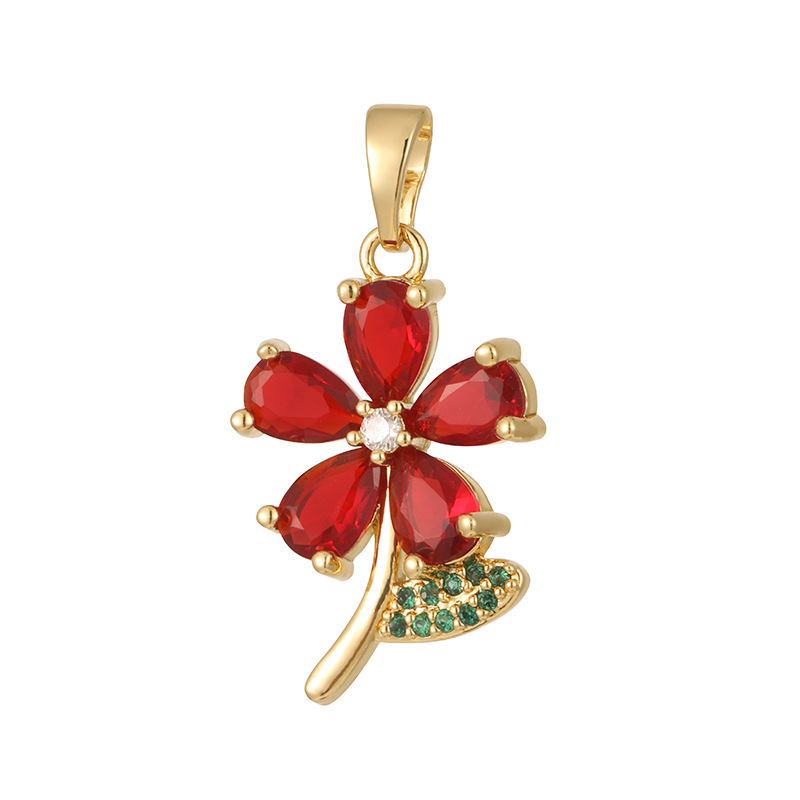 Joyas transfronterizas colgante de rubí esmeralda ligero de lujo accesorios de acero de titanio collar no decolor cadena clavícula
