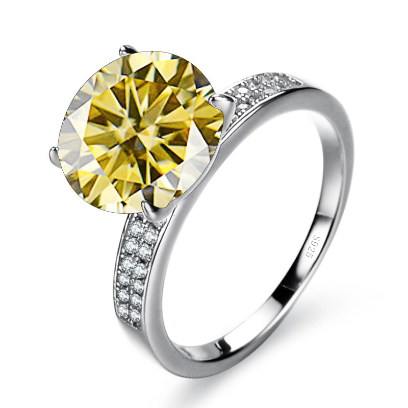 5 quilates gran quilates rosa azul verde anillo de piedra de moissanita transfronteriza en vivo ventas calientes propuestas de compromiso joyas