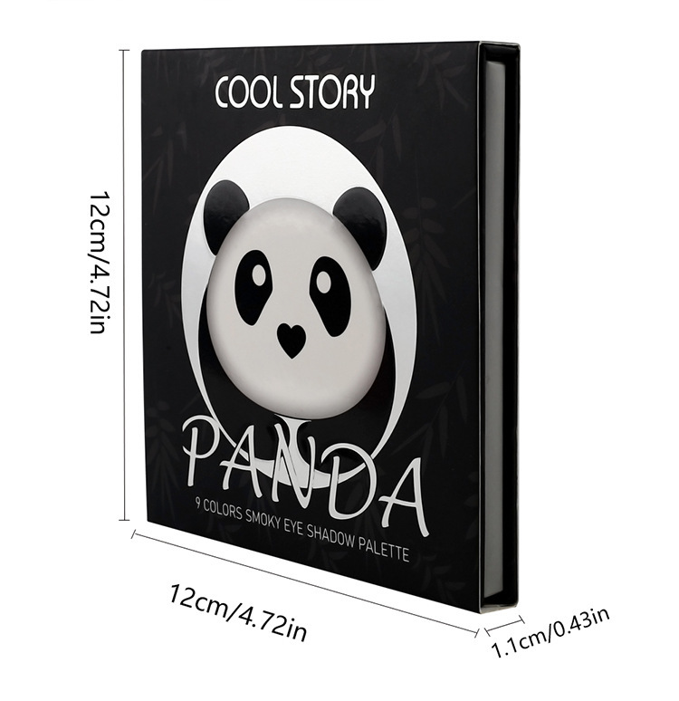 cool story Panda Eyeshadow Nine-Color Black and White Pearl Matte Silver Color-changing Glitter Smoky Halloween Makeup Palette undefined