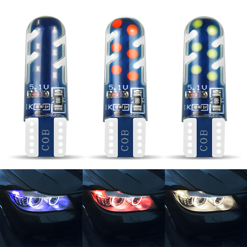 Новый T10 широкий свет автомобильный мотоцикл модифицированный светодиодный силиконовый COB лампа для чтения 12smd вспышки ходовой свет
