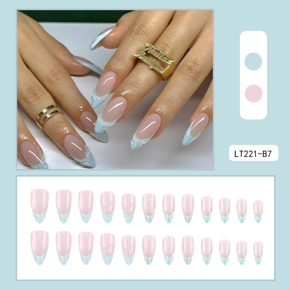 Uñas postizas 3D estéreo blanqueadoras, muy vendidas, piezas de arte de uñas portátiles transfronterizas, pegatinas de uñas sencillas con un toque de alta gama, venta al por mayor