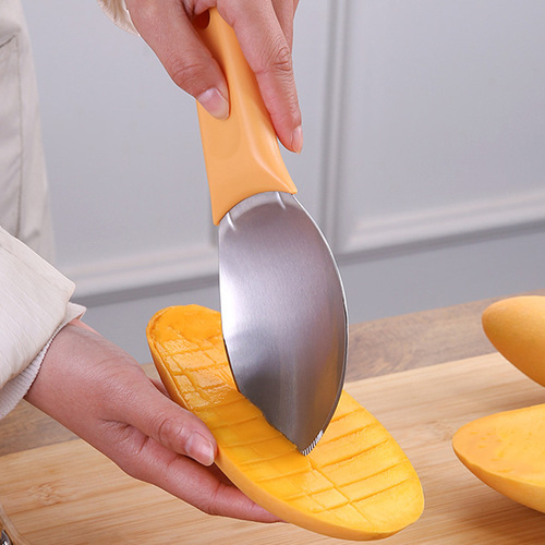 Wholesale stainless steel mango knife, mango peeling and dicing knife, avocado peeler, watermelon mango fruit scoop