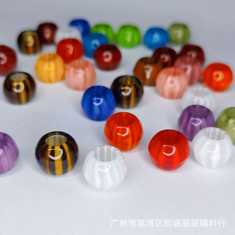 Coffee Color Dress Sling Skirt Watermelon Beads Resin Round Big Hole Plastic Beads Brown Striped Zebra Beads