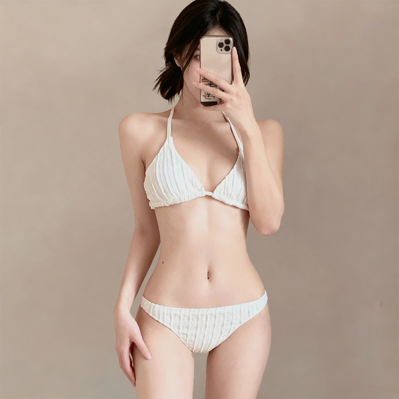 Traje de Baño Bikini de 3 Piezas para Mujer de Poliéster para Natación y Vacaciones