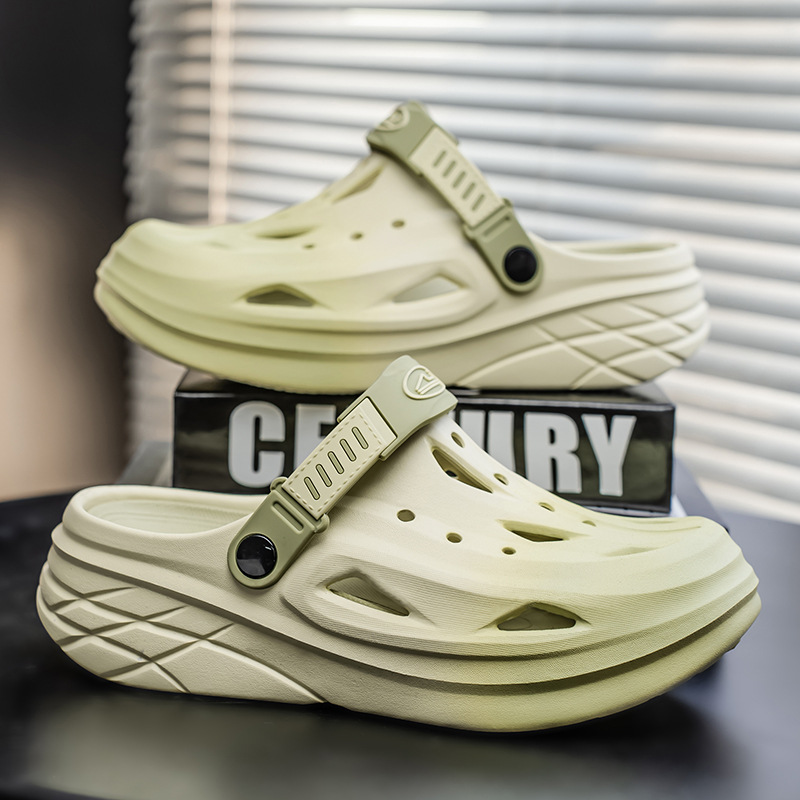 Zapatos con agujeros para hombres y mujeres nuevo estilo de alta gama verano al aire libre Baotou antideslizante EVA pisando mierda sandalias y zapatillas para adolescentes