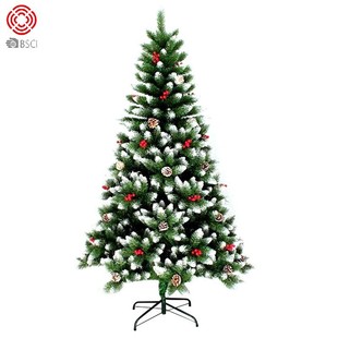 Christmas decoration Christmas tree pointed spray white pine fruit red fruit 180cm simulation PVC Christmas tree in stock generation hair