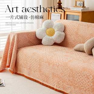 Imitation Cotton and Linen Sofa Towel Four Seasons Universal Seat Cushion Fixed Non-Slip Sofa Cover Cloth Cover New 2025 Sofa Cover Towel
