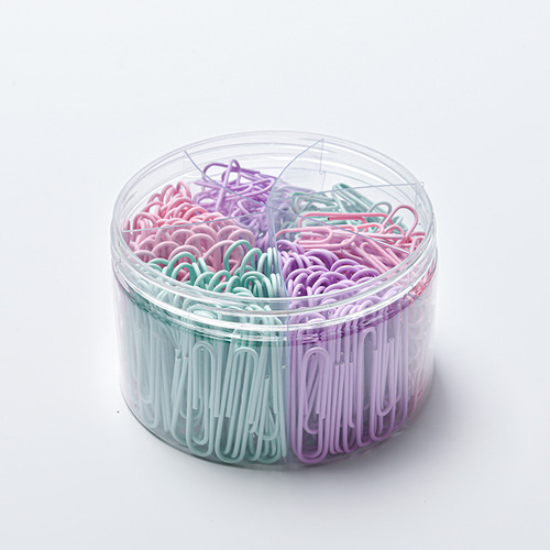 Cross-border barreled large-capacity colored paper clips large and small paper clips wholesale information storage pins