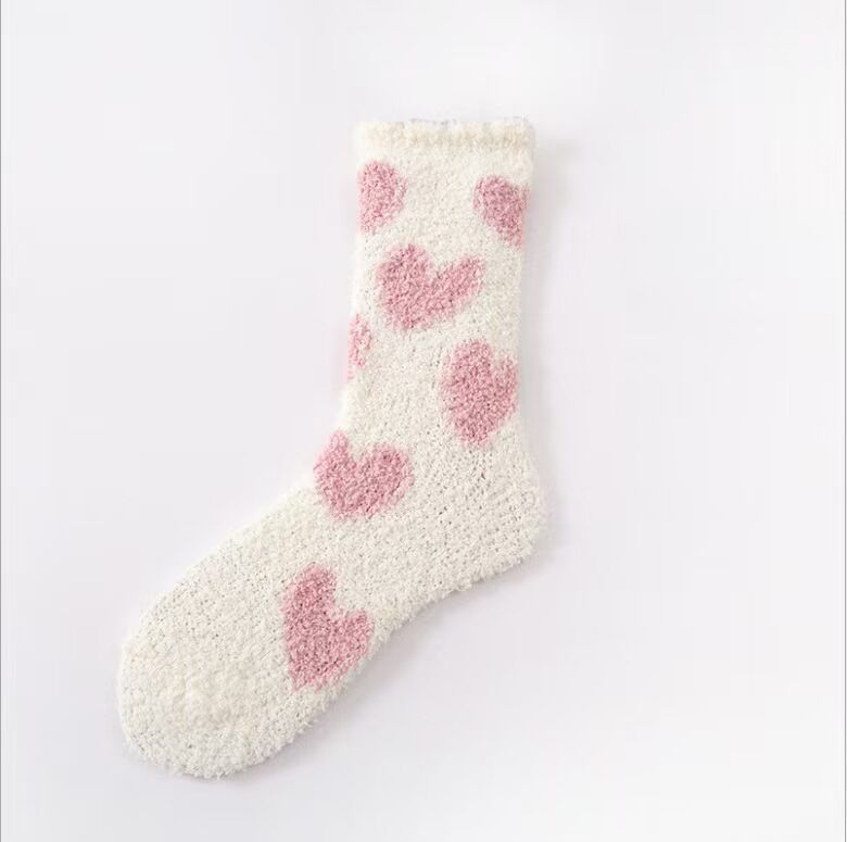 Otoño y invierno espesar coral calcetines de calcetines de calcetines de cama de peluche para niños y niñas cálidas en el hogar