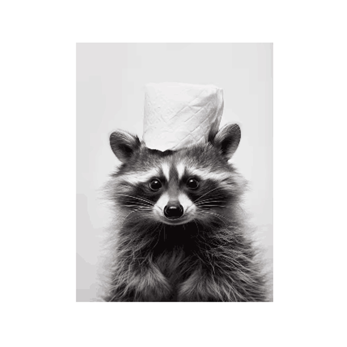 Negro y blanco adorables animales con papel higiénico póster búho perro lienzo pintura de pared arte baño sala de estar decoración del hogar