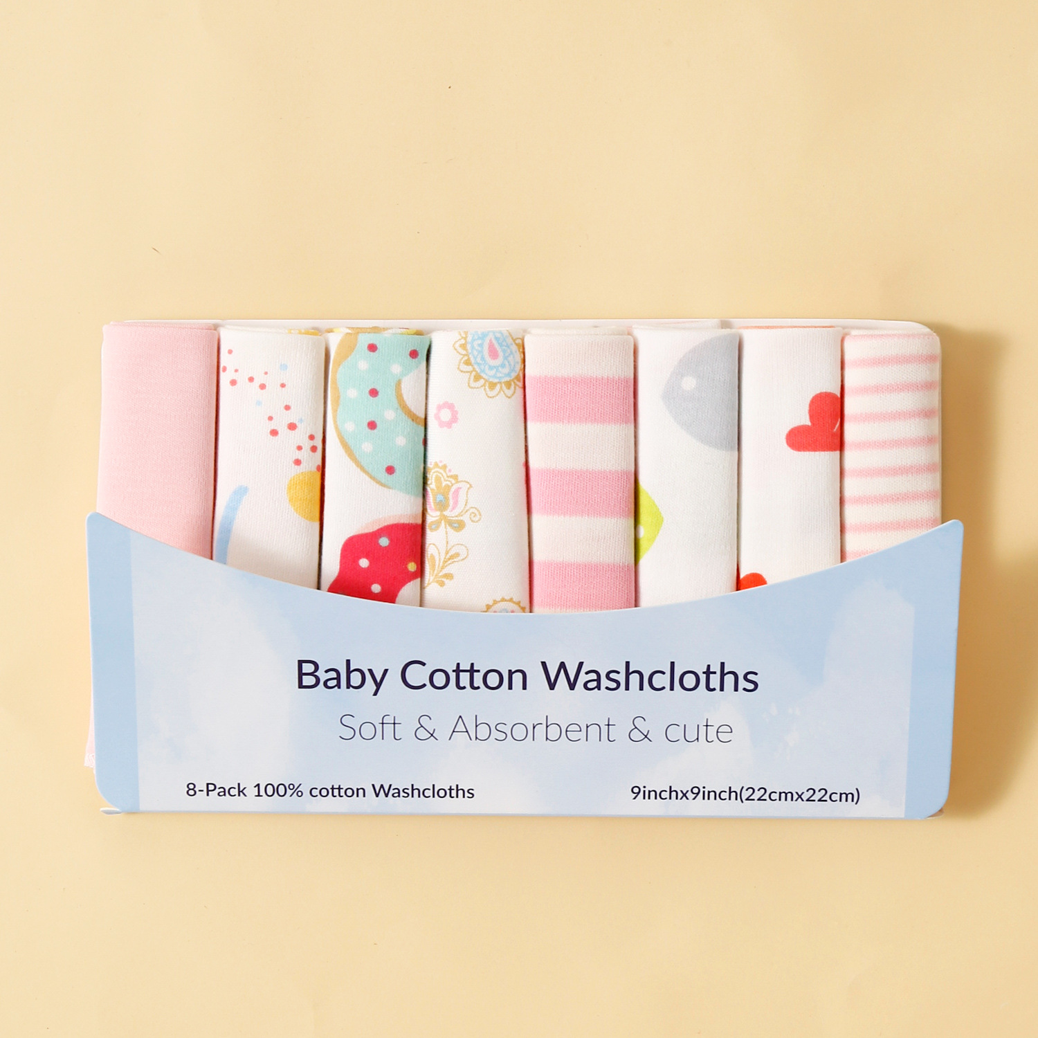momscare婴儿小方巾/喂奶巾口水巾均码8件装棉布固定花色详情20