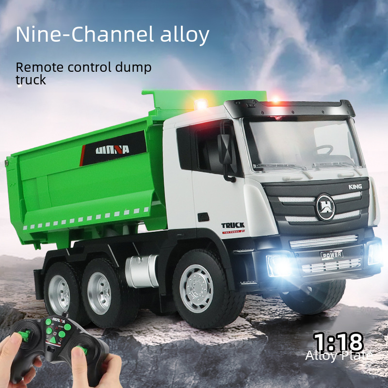 New Cross-border Huina Nine-channel Remote Control Dump Truck Dump...