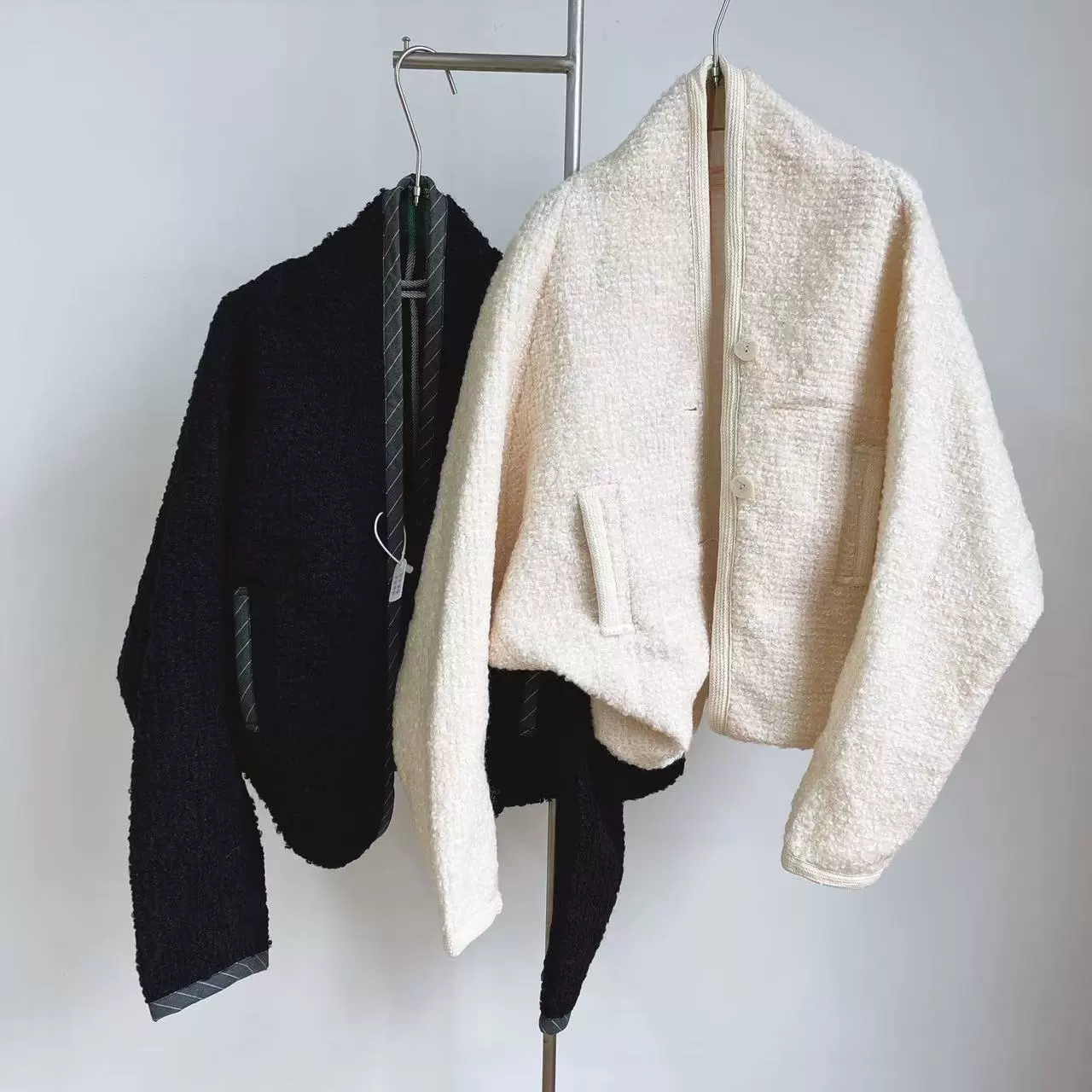 Dili Roba та же модель свободного рукава летучей мыши шерстяное пальто женская свободная осязаемая мода