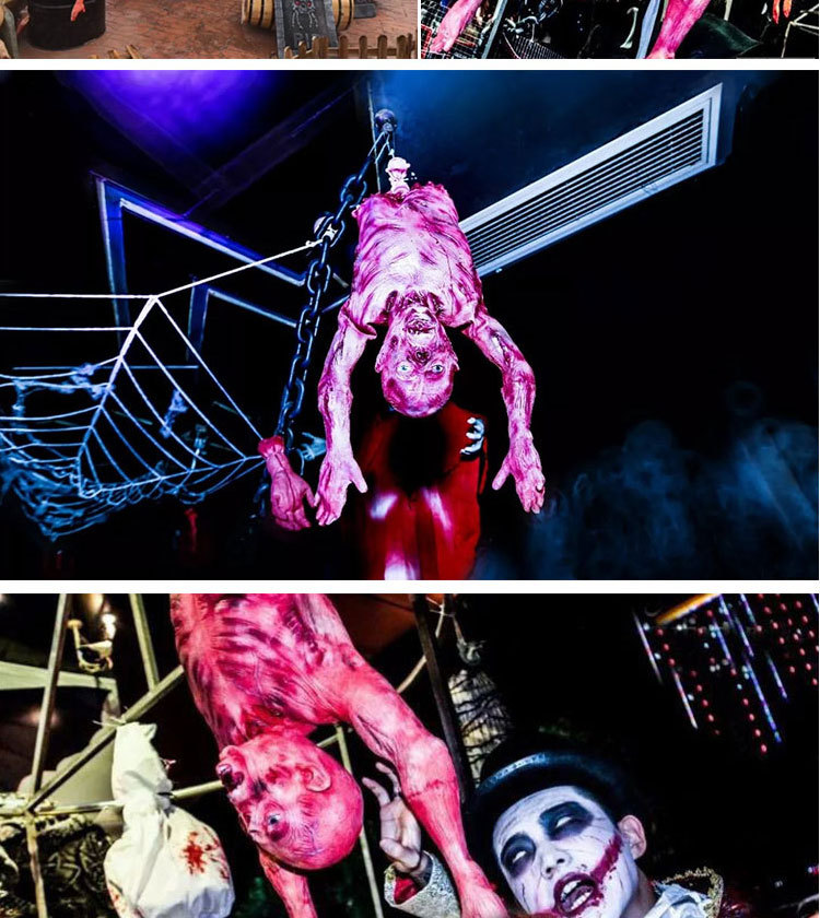 Halloween Hängende Leichen-Requisite, Künstlicher Totenleichnam aus Latex, Gruselige Dekoration für Spukhaus, Gartenparty, Horror-Requisiten ﻿ – Detail 8