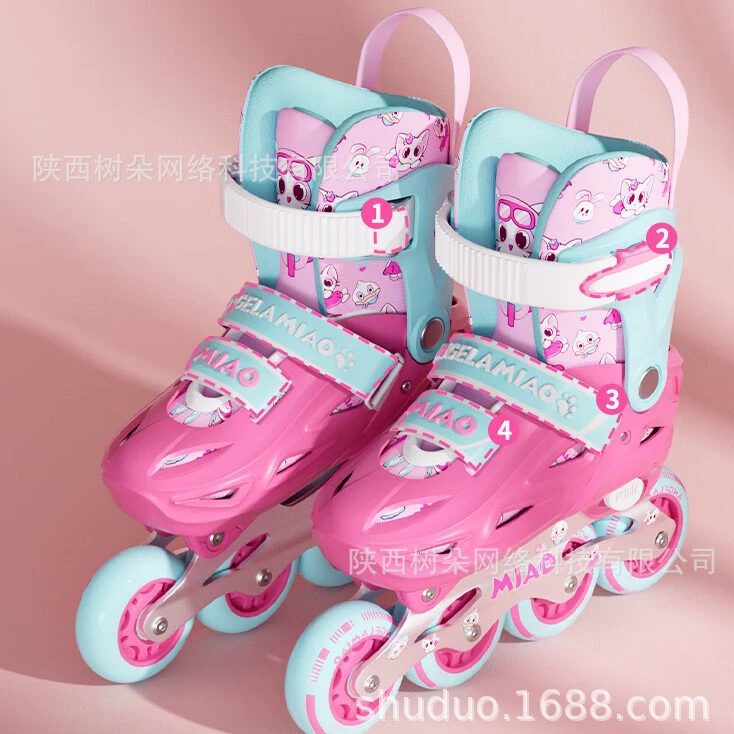 Cartoon children's protective gear for men and women, roller skates, full set