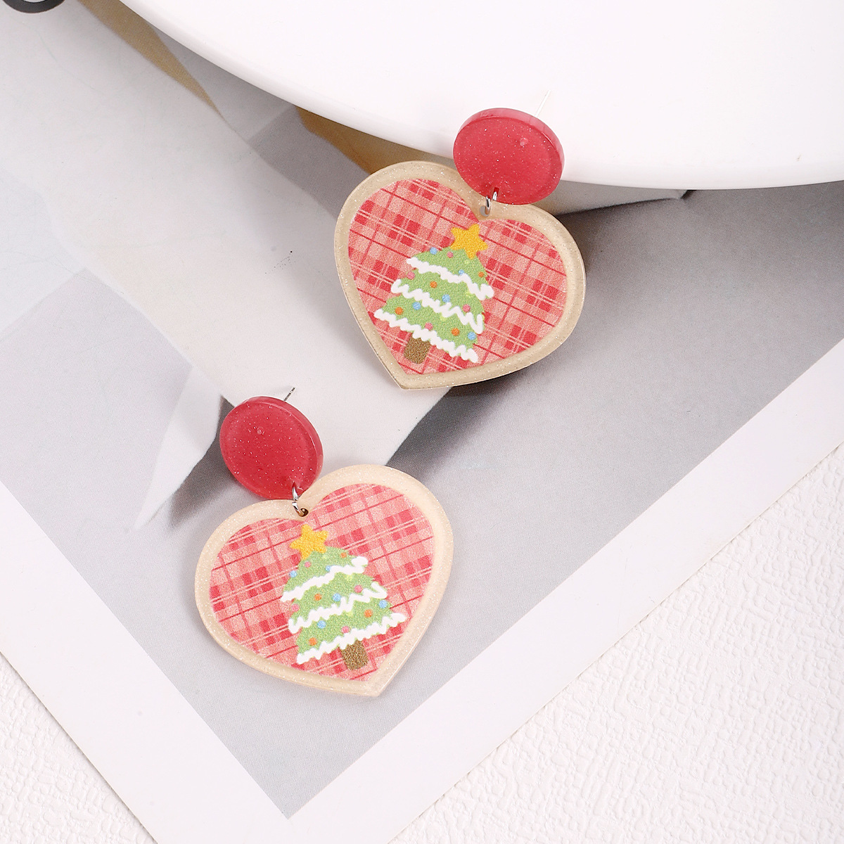 Earrings Event & Party Supplies Fashion Heart Shape Snowflake Plastic Printing Women's Drop Earrings 1 Pair