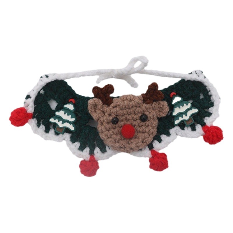 Gato gato bufanda perro cuello joyería Navidad decoración lindo tejido mascota collar pajarita collar