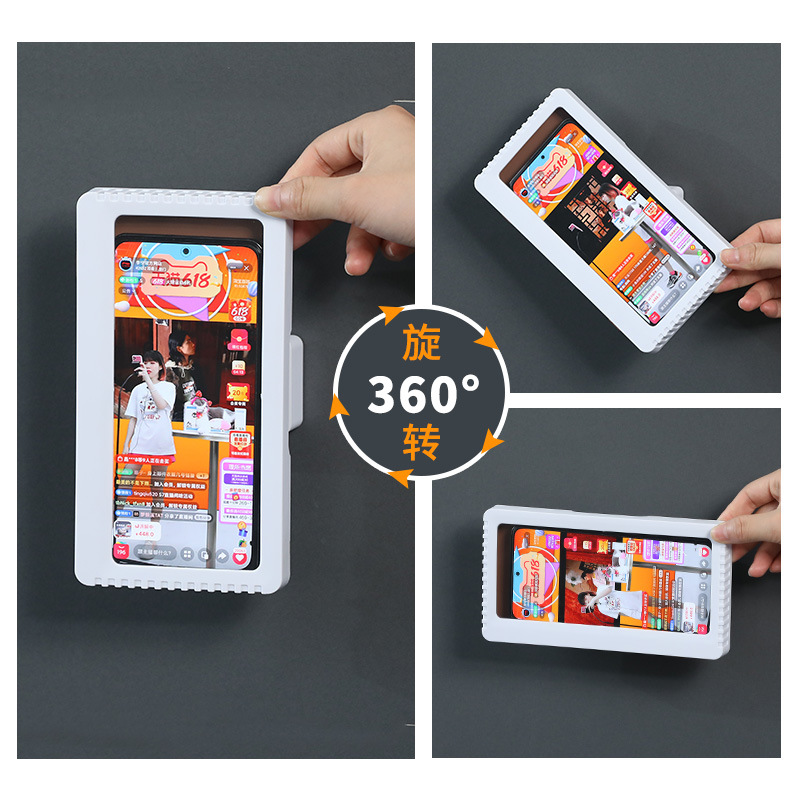 Shower Room Waterproof mobile phone Free punch Wall hanging Touch screen Mobile support TOILET take a shower seal up smart cover Storage