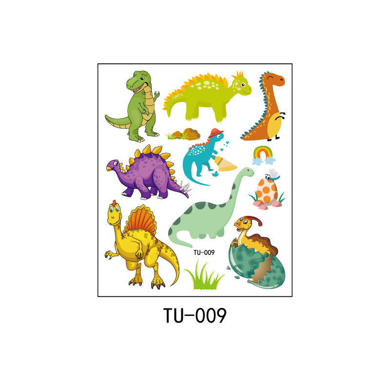 Pegatinas de tatuaje de dinosaurio sudor impermeable niños y niñas lindo Partido de dibujos animados desechables pegatinas de tatuaje temporal