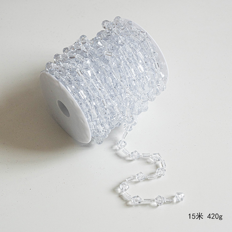 Ins北欧水晶クリスマスツリー装飾ビーズ氷凌水滴雪花ペンダントクリスマス透明雪氷装飾