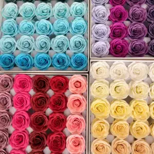 หัวดอกกุหลาบสบู่ 7 ชั้น สำหรับจัดช่อดอกไม้ DIY (กล่อง 25 ดอก)