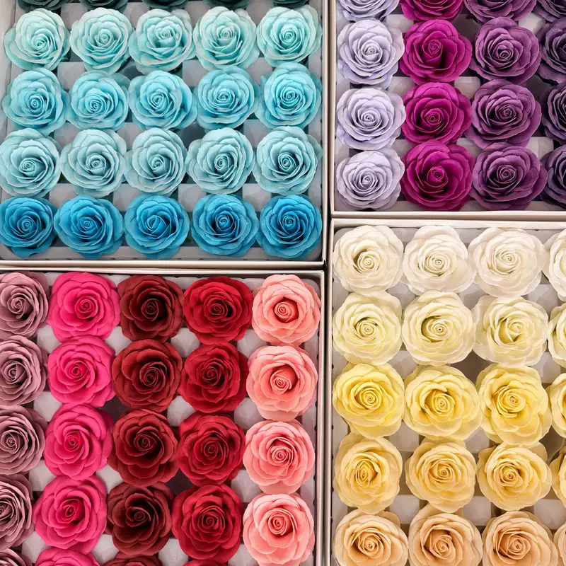 หัวดอกกุหลาบสบู่ 7 ชั้น สำหรับจัดช่อดอกไม้ DIY (กล่อง 25 ดอก)