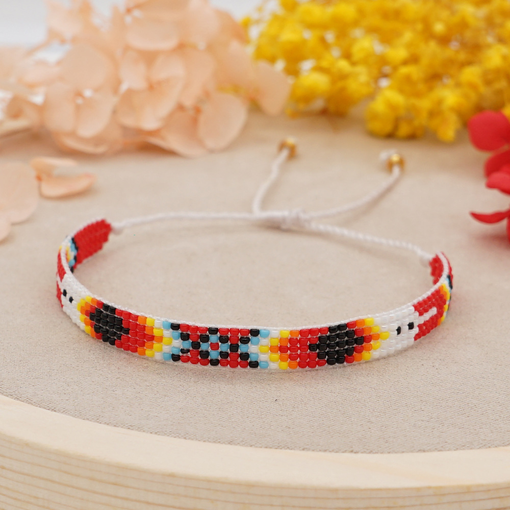 Ethnic Geometric Gradient Hand-woven Beaded Couple Bracelet display picture 6