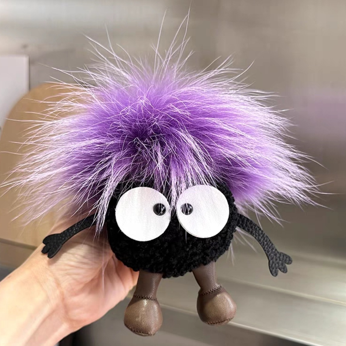 Cute lana bola de carbón coche llavero colgante red en elfadas bolsas de peluche bolsas colgantes regalo