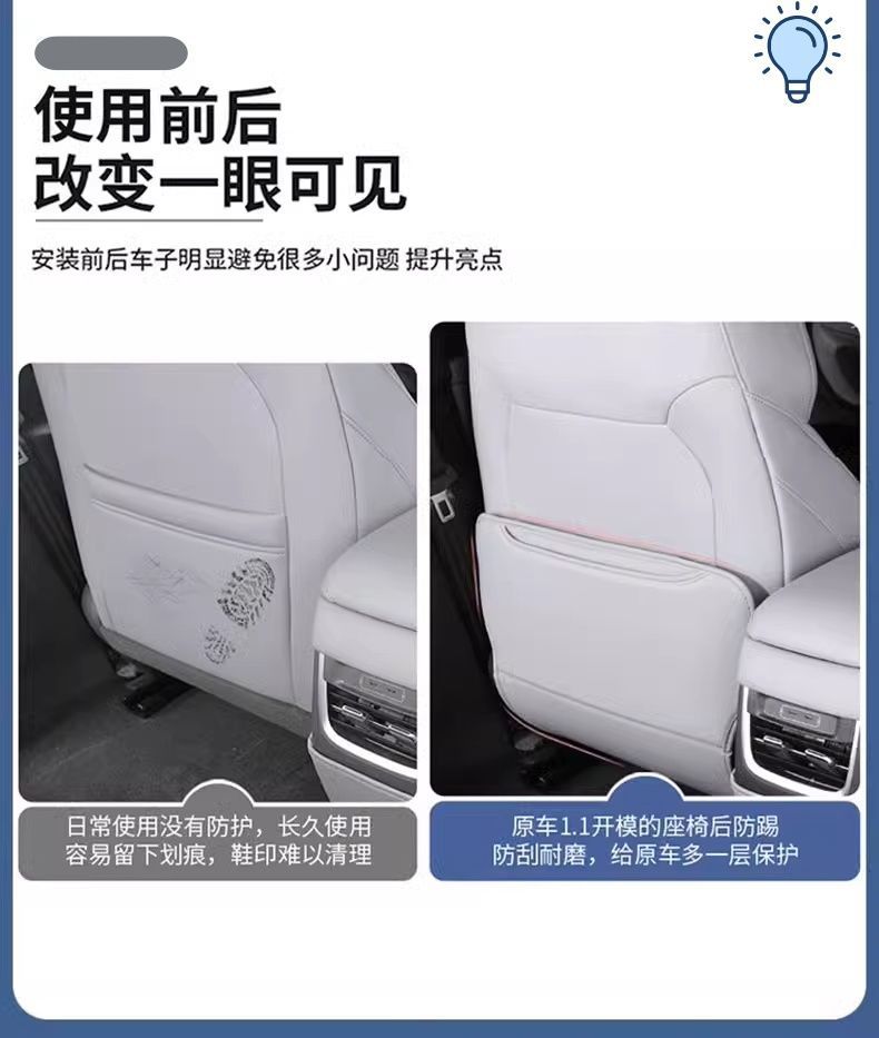 Specialized Xpeng Mona M03 Seat Anti-Kick Pad, Car Rear Seat Backrest Protective Pad, Modified Interior Accessories