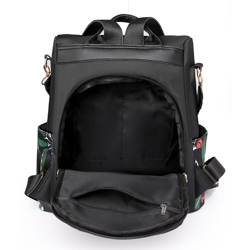 Comercio exterior al por mayor 2023 nueva mochila antirrobo de nailon para mujer casual moda color multifunción mochila de doble uso