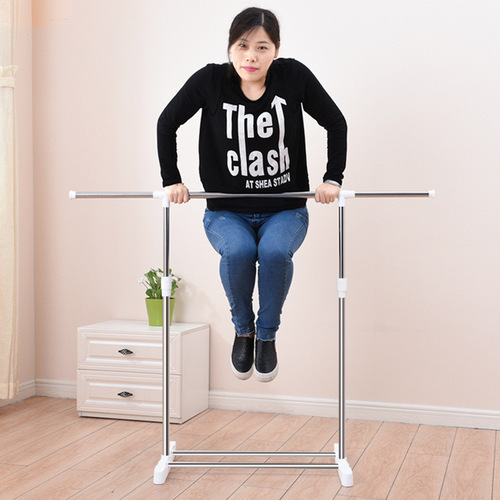 Wholesale small floor-standing clothes drying rack stainless steel simple single pole clothes hanging rack balcony cooling clothes rack clothes drying rack