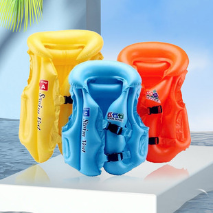 Children's inflatable swimsuit thickened large buoyancy swimming equipment boys and girls safety vest vest vest one-piece delivery