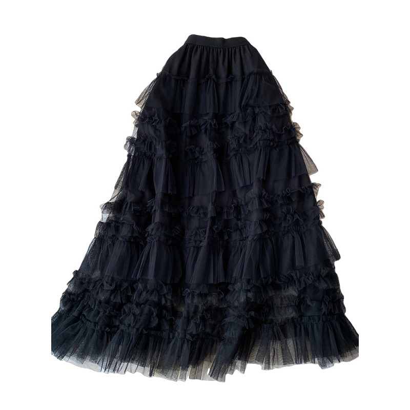 Ethereal Cake Skirt For Women Sweet Bow Mesh Puffy Ruffle Skirt Youthful And Gentle Style New_ecoleips.com