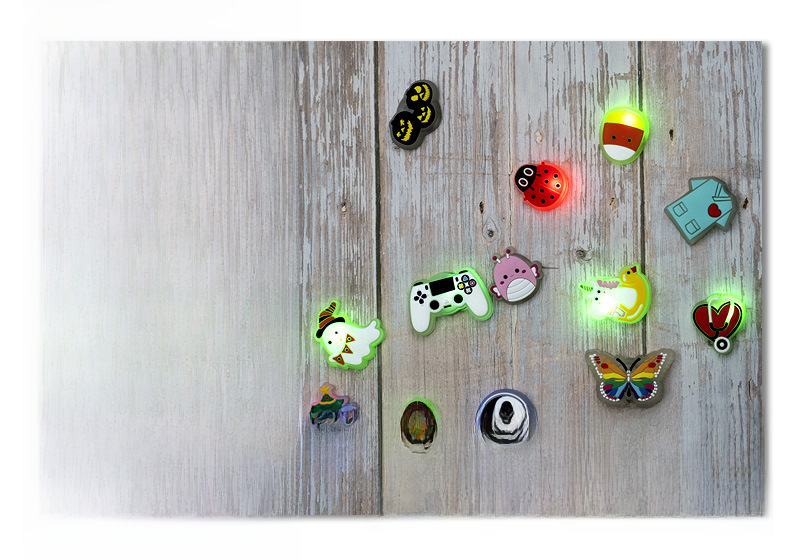 New Cave Shoes Accessories PVC Shoes Shoe Buckle LED Flashing Light Shoe Buckle Waterproof Cartoon Decorations Accessories Spot