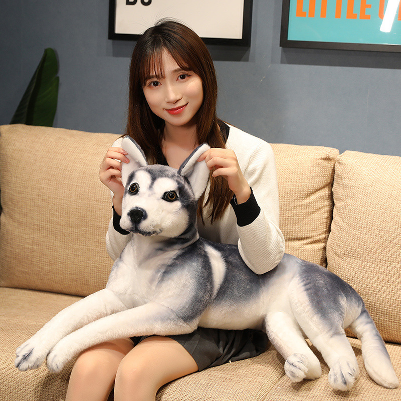 Simulación muñeca Husky Erha juguete fotografía decoración perro almohada chica Regalo de Cumpleaños almohada