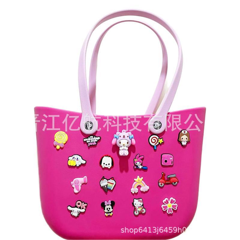 Bolsa de almacenamiento de playa redonda creativa multicolor agujero cesta bolsa EVA bolsa de mano gran precio