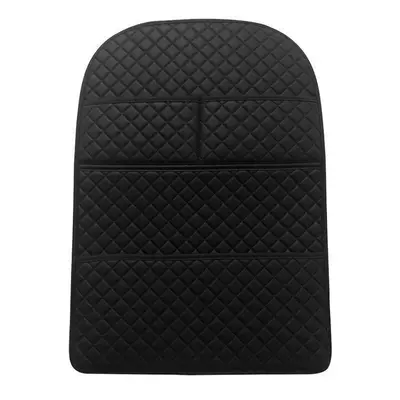 Car Seat Rear Anti-Kick Mat, Seat Back Anti-Kick Pad, Child Rear Seat Protection Mat, In-Car Anti-Dirt Protective Mat (Chair back anti-kick pad) - front-and-back-checkered-anti-kick-style-black-1-piece